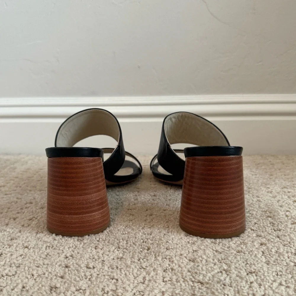 Able Black and Cream Heeled Sandals - Picture 5 of 8